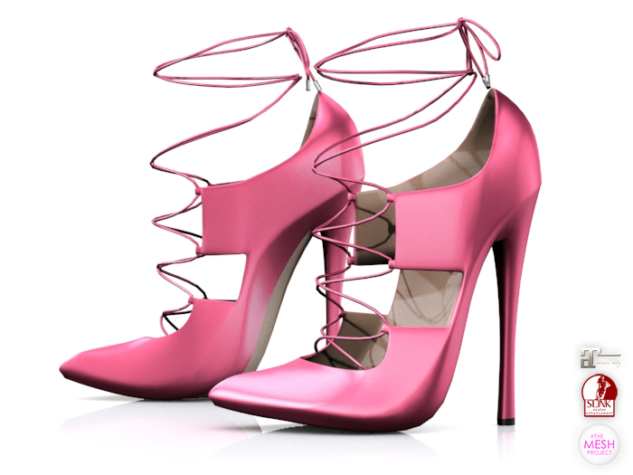 Garbaggio // LaceUp Pumps - Pink