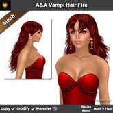 A&A Vampi Hair Fire (Special Color). Long womens mesh and flexi straight hairstyle. Promo!