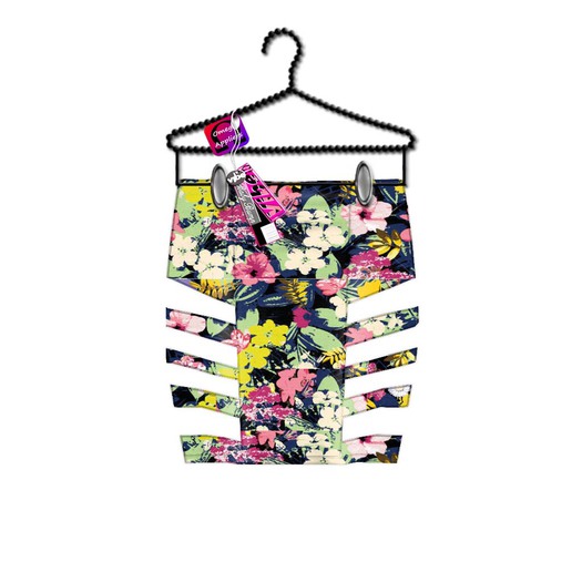 -VIBE-VIP Highwaisted Skirt-BLACK FLORAL