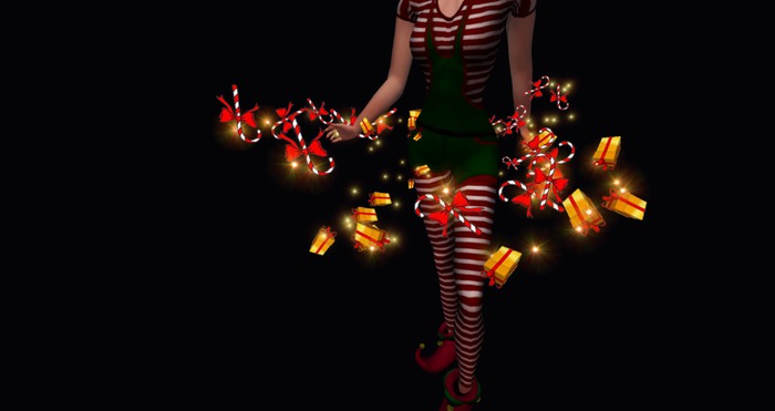 Christmas boxes hand particles