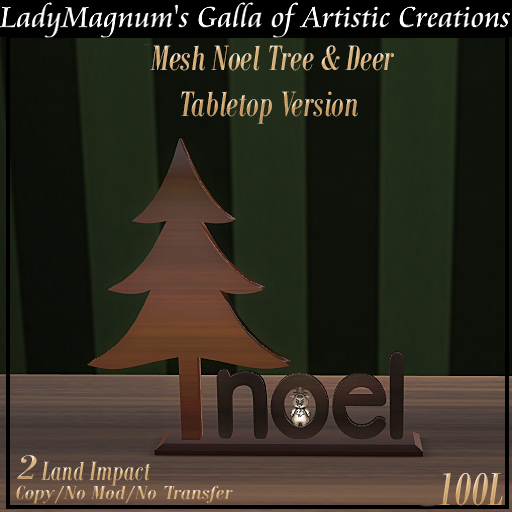 LadyMs Mesh Noel Tree & Deer Tabletop Version -Walnut
