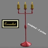 Candelabra stand  - metal / golden candles