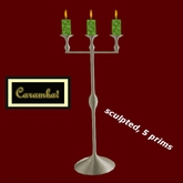 Candelabra stand - metal / green candles