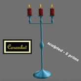 Candelabra stand  - metal / red candles