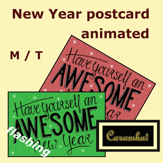 New year postcard - animated