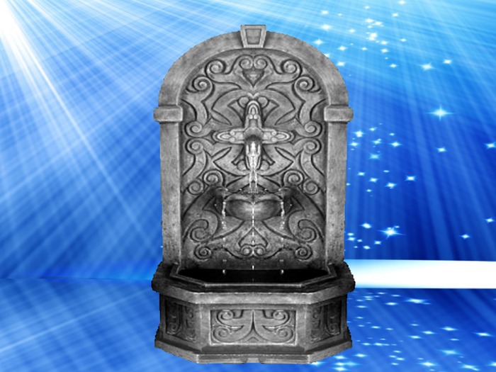 Stone Cross & Faucet Fountain