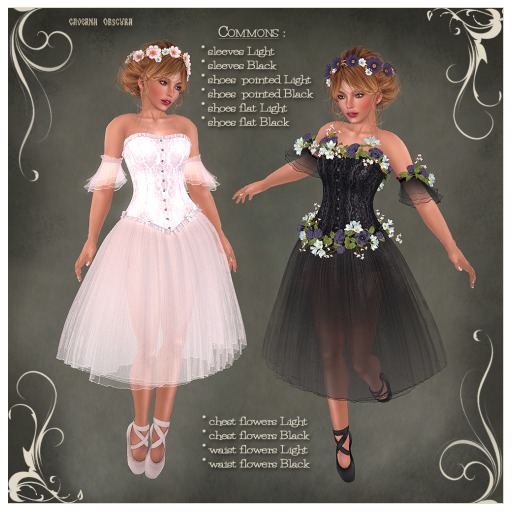 Ballerina Chest Flowers ~BLACK~ by Caverna Obscura - COMMON
