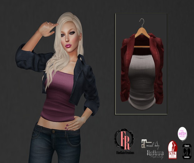 :: FineRain Creations.:Harley Jacket&Top RedTan
