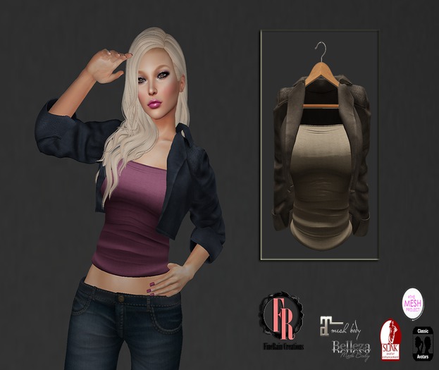 :: FineRain Creations.:Harley Jacket&Top Yellow