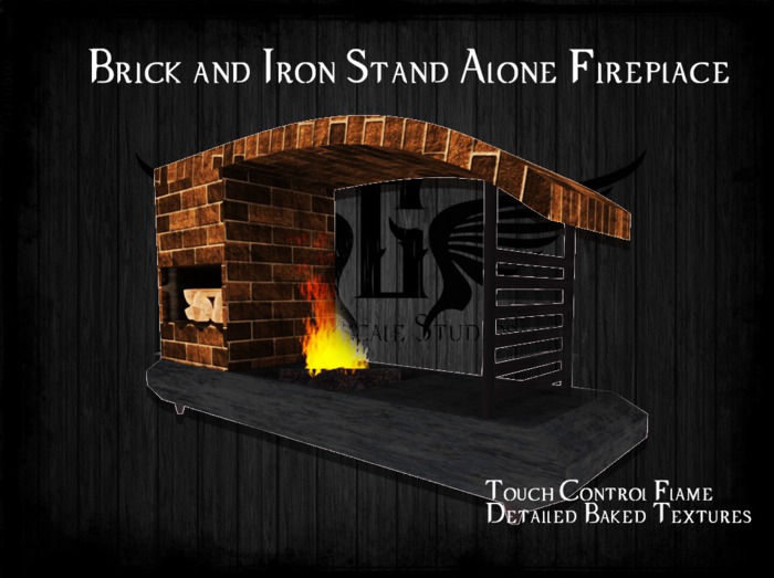 GSS - Brick and Iron Stand Alone Fireplace (boxed)