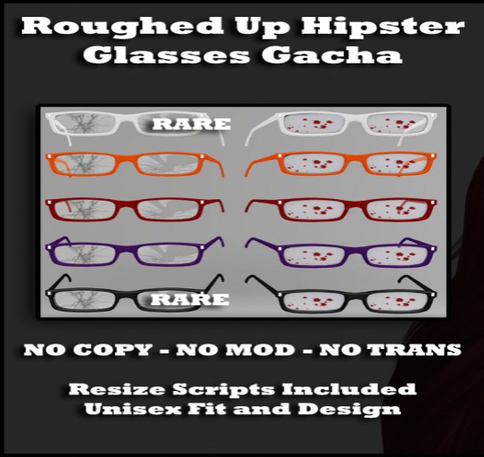 Love Zombie - Hipster Glasses (White/Broken Lens) UNISEX RARE