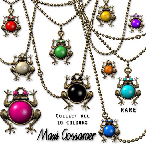 MG - Necklace - Jazz Hands Frog - Turquoise - Rare