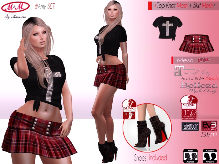 M&M+AMY Set+ Top and Skirt Mesh+