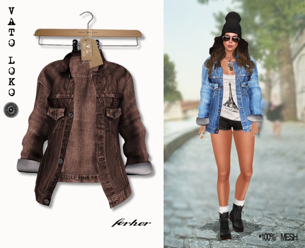 Oversized Denim Jacket - Copper