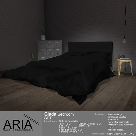 [ARIA] Giada bedroom SET (30 Li as on display) -PG -