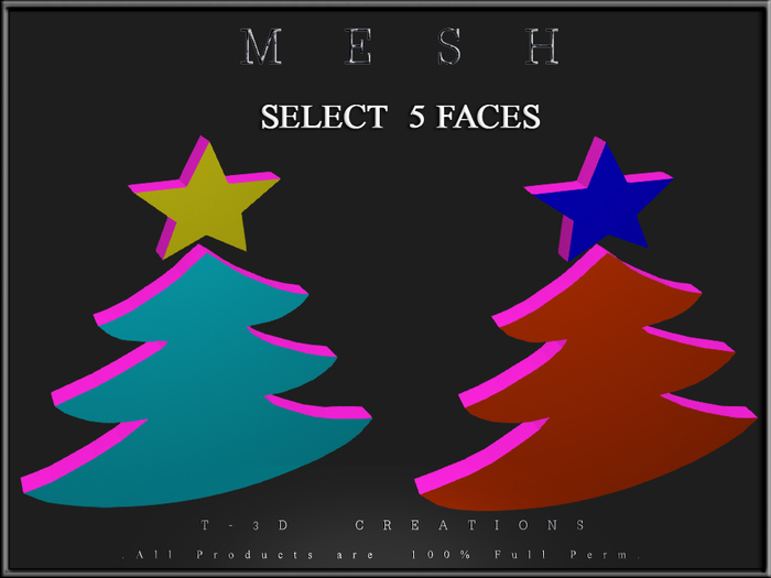 T-3D Creations [ Christmas Tree ] Micro and Regular MESH - Full Perm -