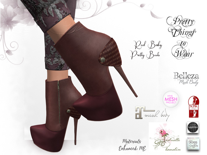.::Pretty Boots::.  Red Baby Boots - Three Versions