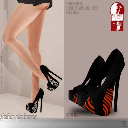 [girl thursday] girlies platform shoes in tiger tail *add-on for SLINK HIGH FEET*