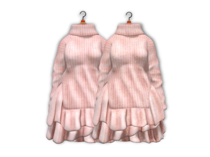 {amiable}Mesh Glitter Sweater and Frilled Short Skirt_Pink