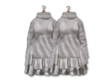 {amiable}Mesh Glitter Sweater and Frilled Short Skirt_Gray