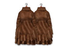 {amiable}Mesh Glitter Sweater and Frilled Short Skirt_Brown