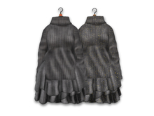{amiable}Mesh Glitter Sweater and Frilled Short Skirt_Black