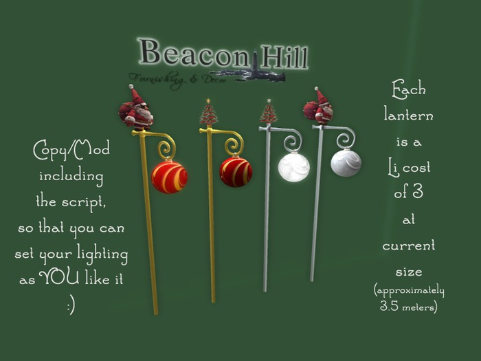 Beacon Hill Path Lanterns [Santa & Tree/Silver & Gold]