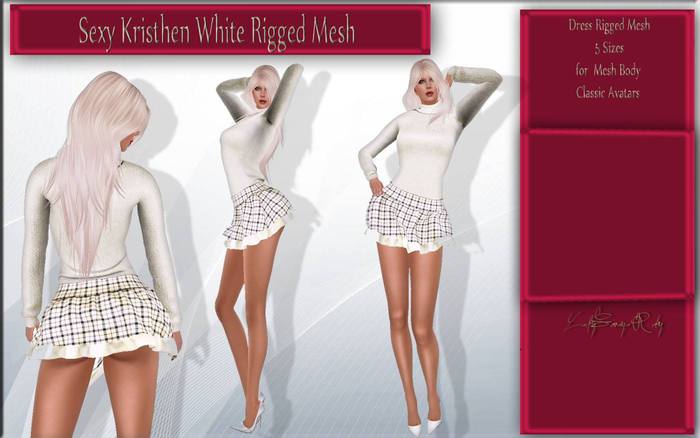 LSR - Sexy Kristhen White Rigged Mesh
