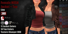 GAS [Female MESH Jacket + Top Kira - 11x10 Colors w/HUD]