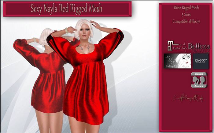 LSR - Sexy Nayla Red Rigged Mesh