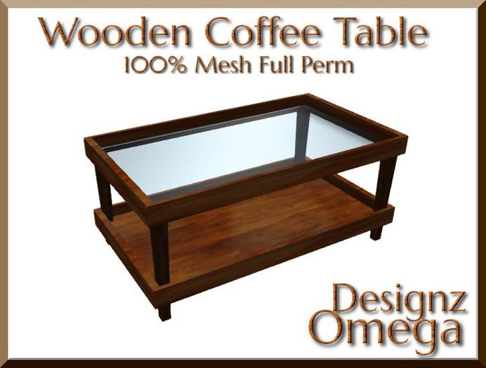 Wooden Coffee Table Full Perm Mesh
