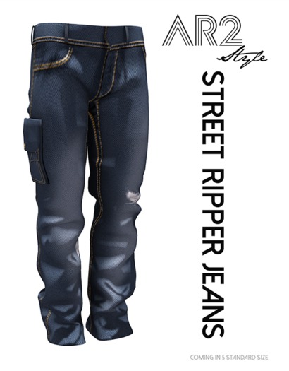 [AR2 Style] Street Ripper Jeans - MAN - Medium Denim (Wear Me)
