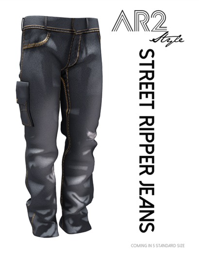 [AR2 Style] Street Ripper Jeans - MAN - Grey (Wear Me)