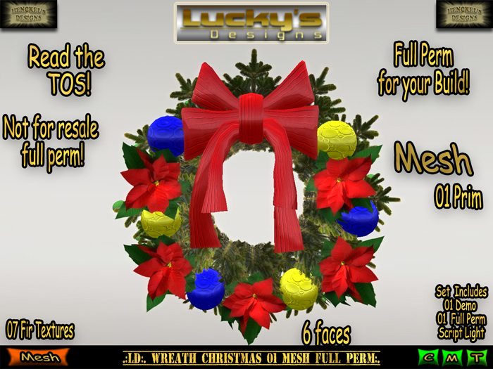 .:LD:. Wreath Christmas 01 Mesh FULL PERM:.