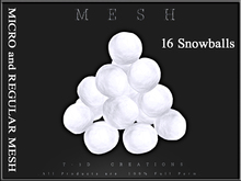T-3D Creations [ Snowballs 02 ]  Micro and Regular MESH - Full Perm -