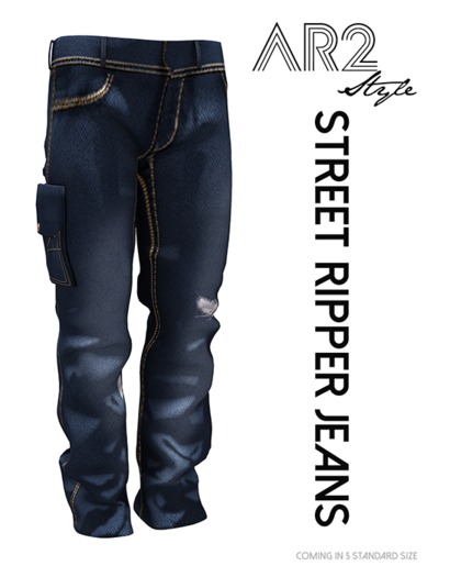 [AR2 Style] Street Ripper Jeans - MAN - Dark Denim (Wear Me)