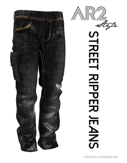 [AR2 Style] Street Ripper Jeans - MAN - Black
