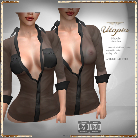 Utopia Nicole shirt black - Appliers Included