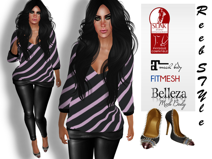 240-Reeb STyle Zara Black-Purple Outfit