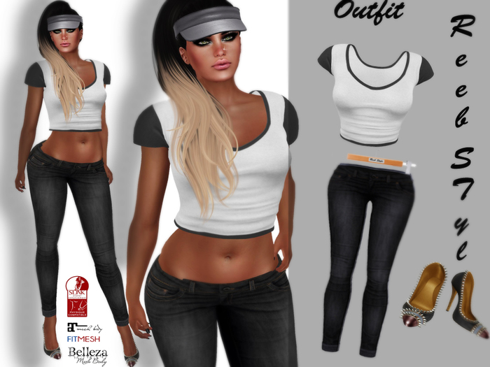 244-Reeb Style Sonya Grey-White Outfit