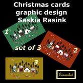 Christmas cards graphic design Saskia Rasink set