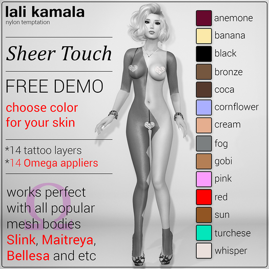 Lali's Sheer Touch Demo Colors