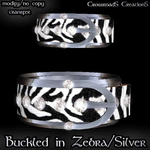Buckled in Zebra/Silver boxed