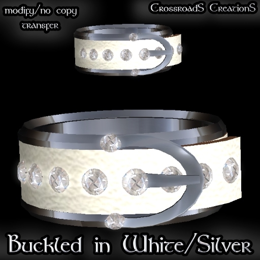 Buckled in White/Silver boxed