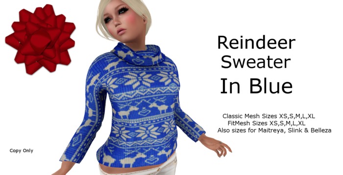 Turquoise Reindeer Sweater