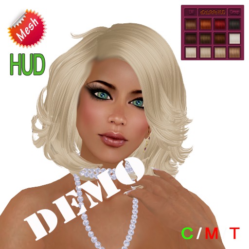 DEMO eDeLsToRe woman mesh hair " Laura " 12 colors HUD