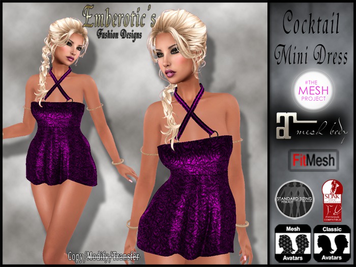 EFD_15 Cocktail Mini Dress Purple Royal