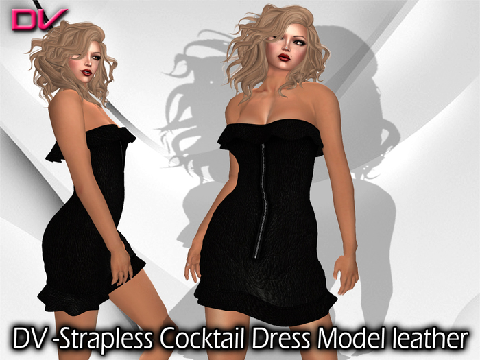 DV -Strapless Cocktail Dress Model leather