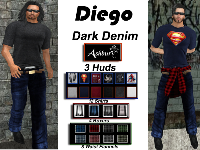 [ASHBURY] Diego Jeans Dark Denim w/HUDS