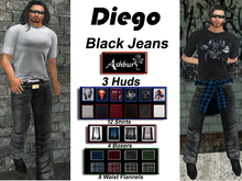 [ASHBURY] Diego Jeans Black w/HUDS